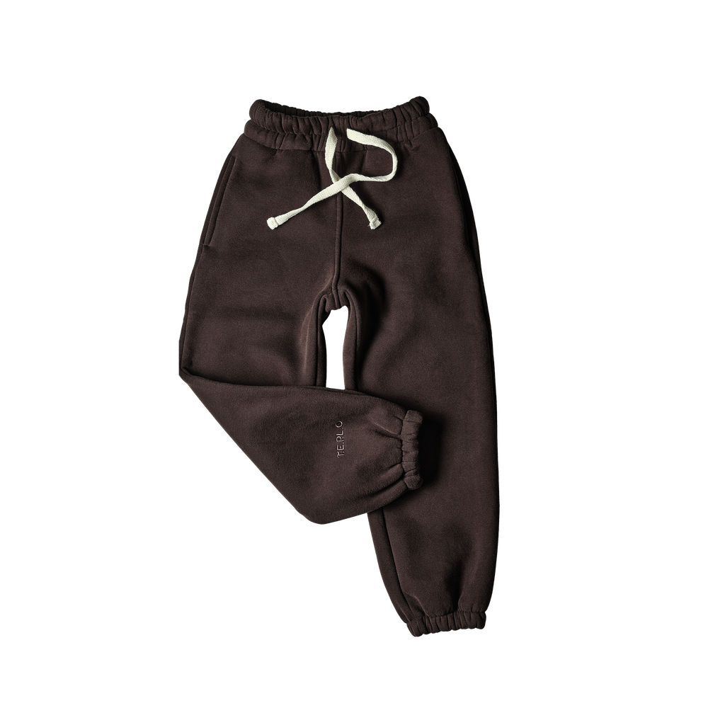 Джоггеры с начёсом свободного кроя Шоколад