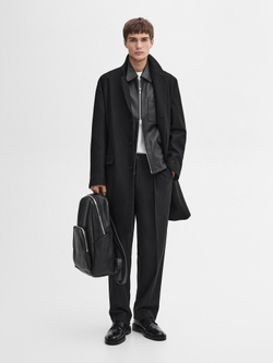 Massimo Dutti Брюки свободного кроя в тонкую полоску, черный