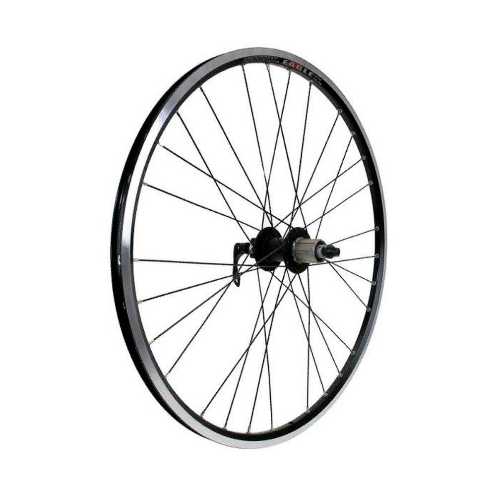 Колесо заднее 26", для V-brake, обод двойной, под кассету 8-9 скор, черное.RWF26RBAB904