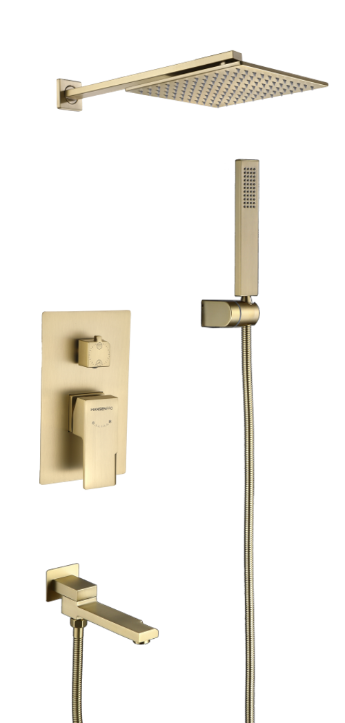 34095-D Смеситель встраиваемый для душа с 3-функ. (Мат. Золото) HansenPRO (5/1шт)