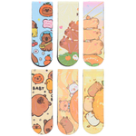 Набор магнитных закладок для книг, 6 штук, с капибарами, MC-Basir, Фигурные закладочки для учебников, тетрадей, детские