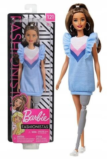 Кукла Barbie Mattel Fashonistas Барби брюнетка с протезом ноги FXL54