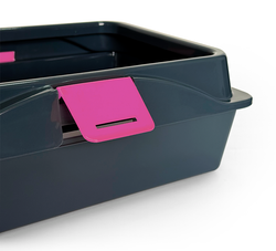 Туалет лоток для кошек ZOOSET с рамкой на защелках 41*30*14 см серый/сиреневый