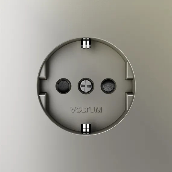Розетка встраиваемая VOLTUM S70 с заземлением и защитными шторками, 16А, (шелк) vls040204