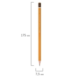 Карандаш чернографитный KOH-I-NOOR 1500, 1 шт., H, корпус желтый, заточенный, 150000H01170RU