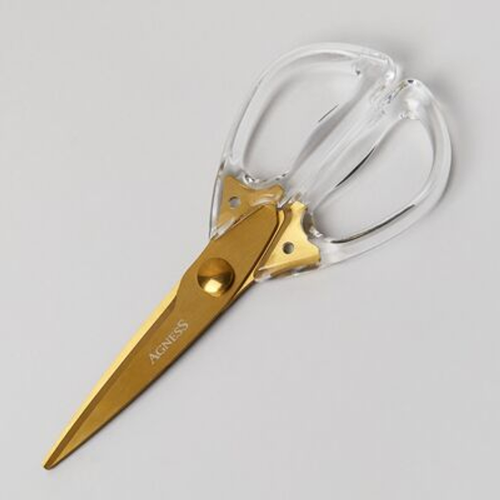 КУХОННЫЕ НОЖНИЦЫ ЦВЕТ АЙВОРИ, ТИТАНОВОЕ ПОКРЫТИЕ ЛЕЗВИЯ, 20,5СМ (МАЛ=12ШТ)