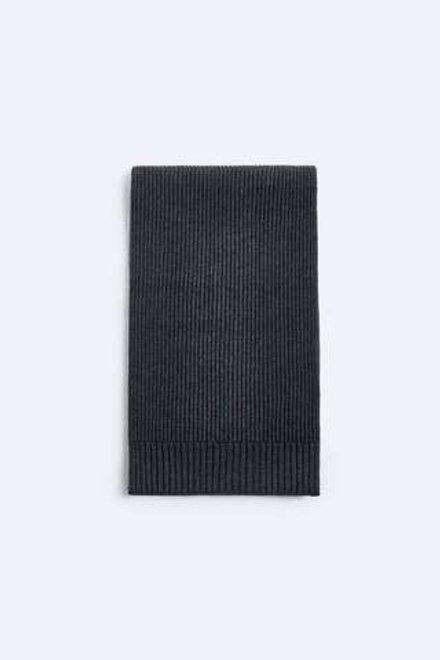 ZARA ШАРФ В РУБЧИК, СЕРО-СИНИЙ