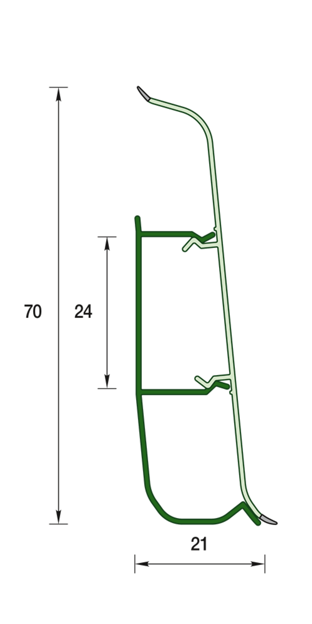 Плинтус напольный Deconika 266 Клен светлый, 2200x23x70 мм