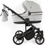 Детская коляска для двойни Adamex Leo Duo Deluxe 2 в 1 DUO-SA3 (СВ.СЕРАЯ КОЖА)