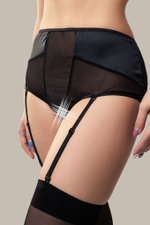 Эротические трусики-пояс Waname Elegance с высокой посадкой черные 54-56