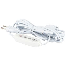 Разветвитель сетевой для линейных светильников ЭРА 3х IEC C7 2pin+timer на 3 точки с таймером 4, 8, 12H 2 м | Аксессуары для фито светильников