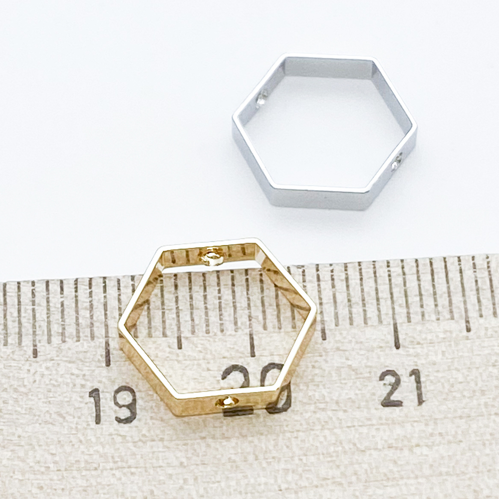 Коннектор Шестигранник, цвет серебро, размер 12*14 мм, цена за 1 шт