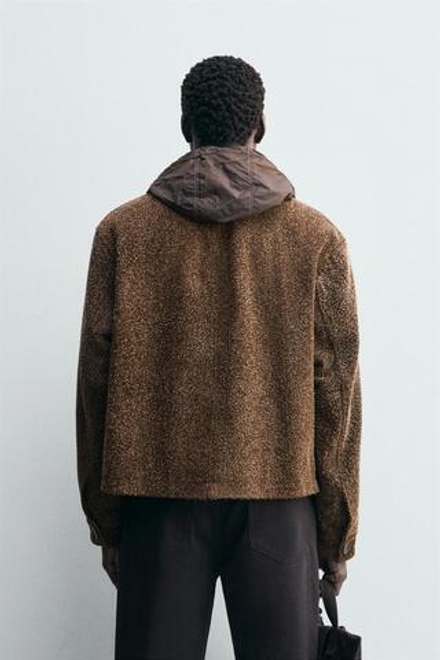 ZARA КУРТКА ИЗ ЩЕТИСТОЙ ЗАМШИ, ТЕРРАКОТОВЫЙ
