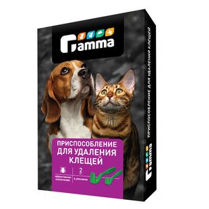 Приспособление для удаления клещей Gamma, 63*12*7мм, (уп.2 шт.)