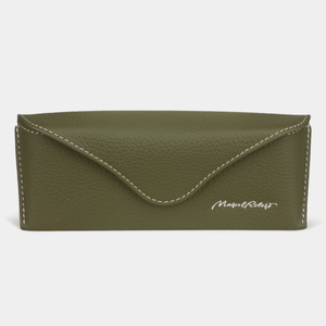 Футляр для очков Vision Easy из натуральной кожи теленка, зеленого цвета