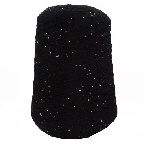 Бобинная пряжа Merino Paillettes (Nero)