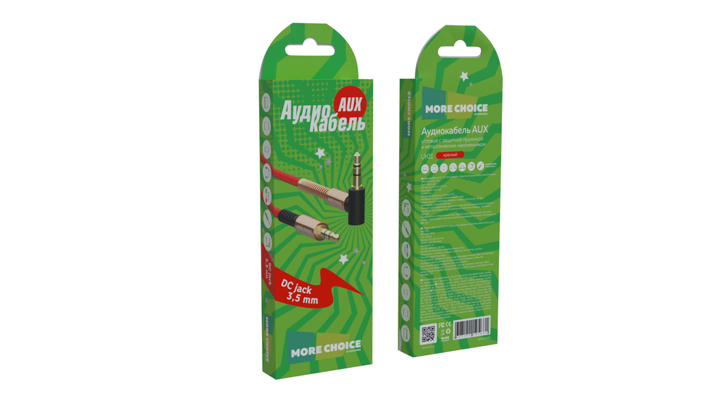 AUX cable 1m 3.5/3.5 More choice UK11 red