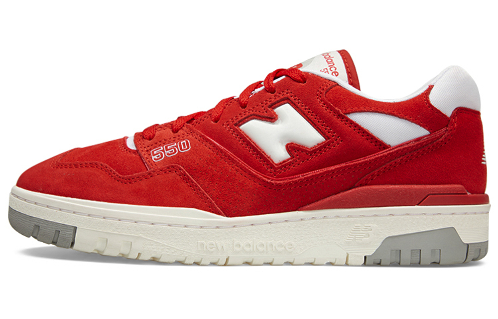 New Balance NB 550 cowhide non-slip wear-resistant low-cut retro basketball shoes for men and women the same style red