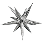 Шар фольгированный Звезда 3D 104 см (Серебряный)