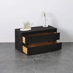 Дизайнерский комод с ящиками Эдгар из массива дуба 70х28х35 см / черный комод для одежды в прихожую, детскую, ванную комнату