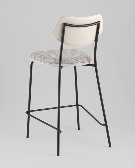 Стул полубарный Casey серый с серой экокожей