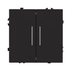 Механизм выключателя двухклавишный непроходной LED SWT-NOBE-MK02-SFPL-L-BK (230V, 10A) (Arlight, Черный оникс) 054264