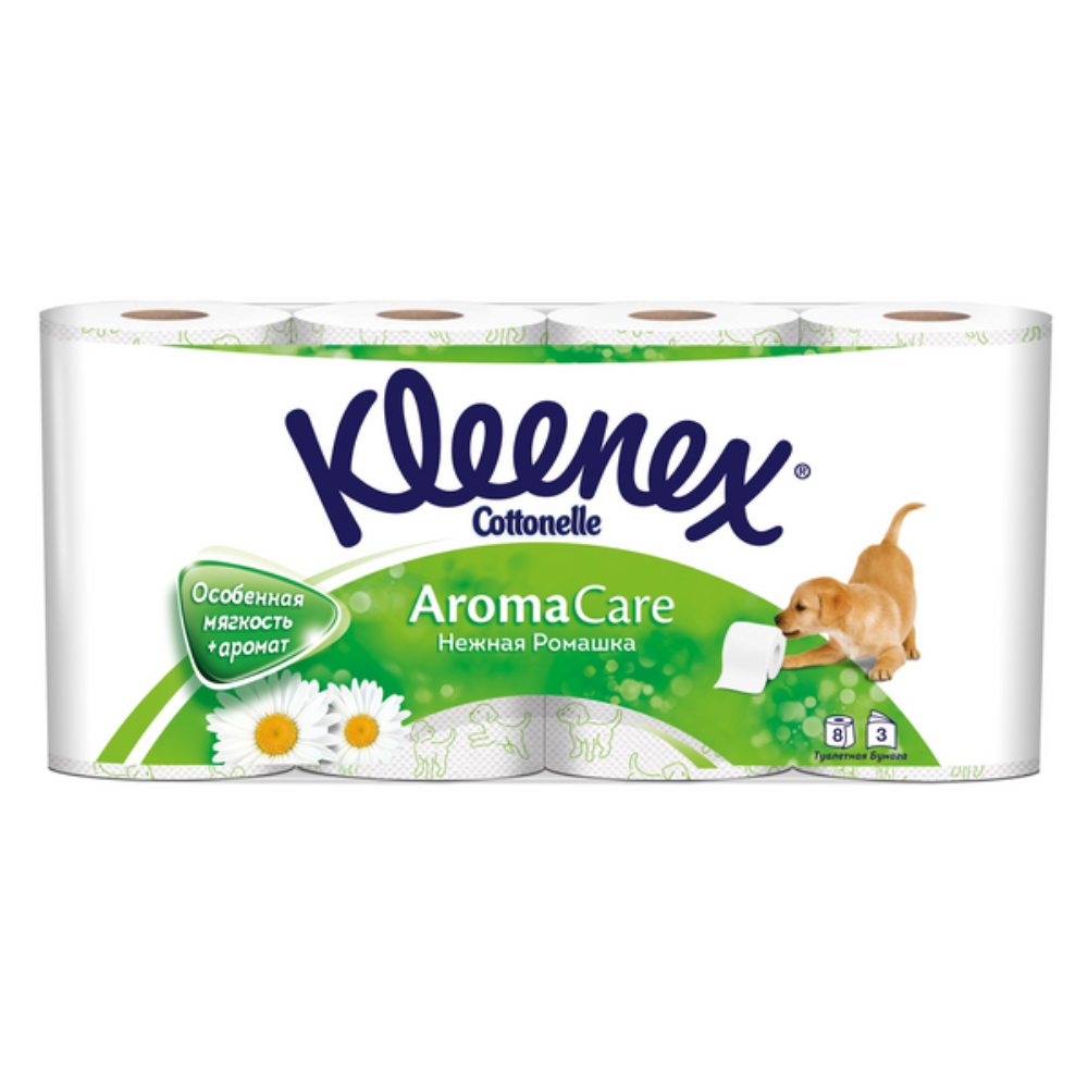 Туалетная бумага Kleenex Ромашка 8 рулонов 3 слоя