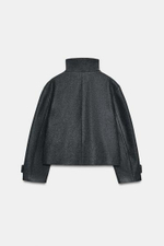 Короткий пальто с высоким воротником - ZARA