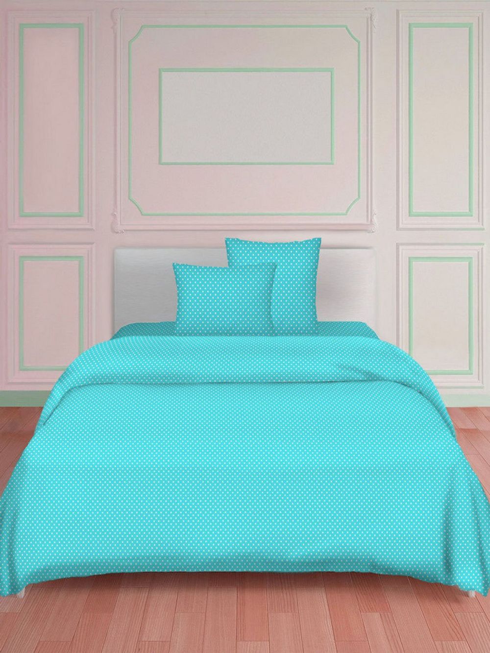 Наволочка комплект 2шт перкаль Сказка "Бирюза" 50x70 см на молнии