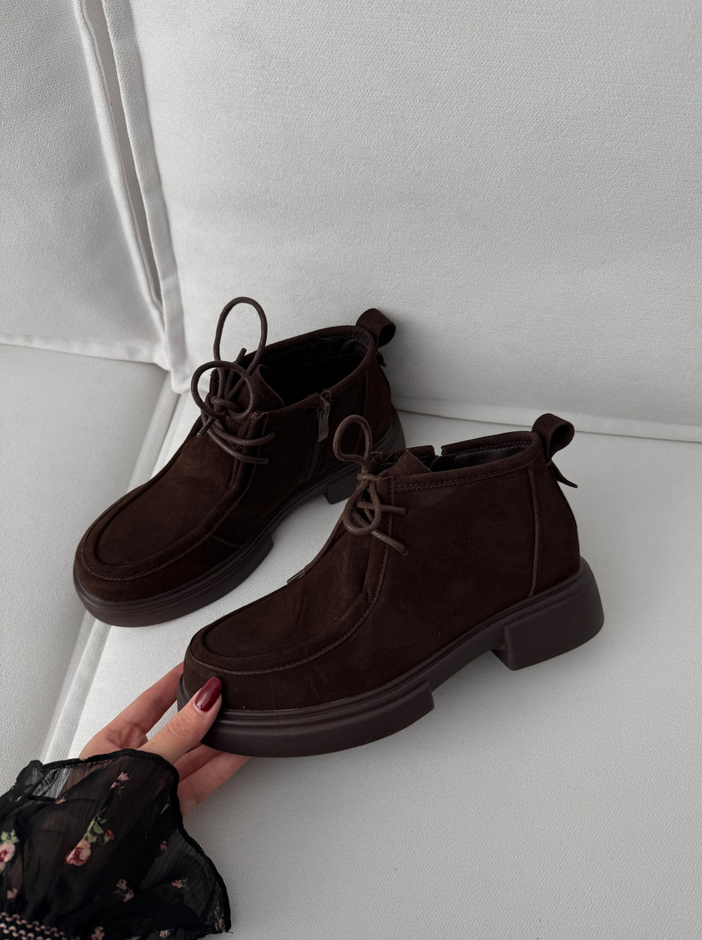 Полуботинки из натуральной замши