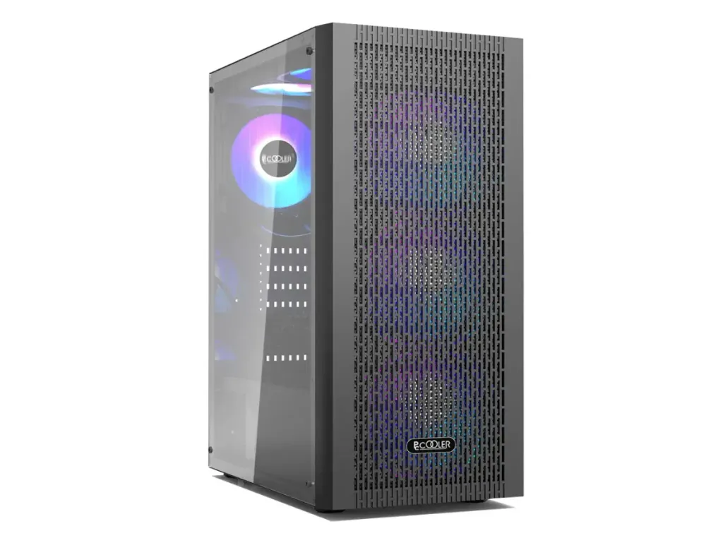 Корпус PCCooler MA100 MESH BK ATX/M-ATX/ITX 2x3.5", 2x2.5", USB3.0, 2xUSB2.0, 3xFAN ARGB included (3x спереди ) Black