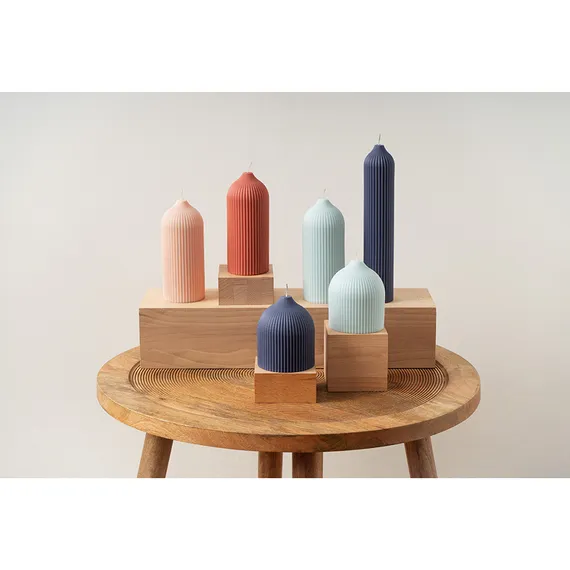 Свеча декоративная бежево-розого цвета Edge 26,5 см