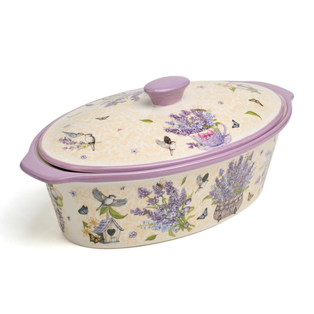 ФОРМА ДЛЯ ЗАПЕКАНИЯ С КРЫШКОЙ LEFARD "ЛАВАНДА" ОВАЛЬНАЯ 3,2 Л 37,5Х22Х15,5СМ