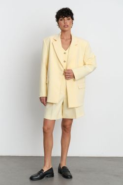 Пиджак свободный костюмный ванильного цвета