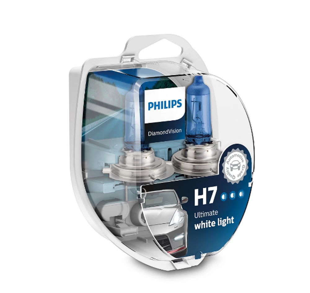 Автолампа H7 12V 55W (PX26d) Philips 5000К Diamont Vision (кт2шт) P-12972DVS2