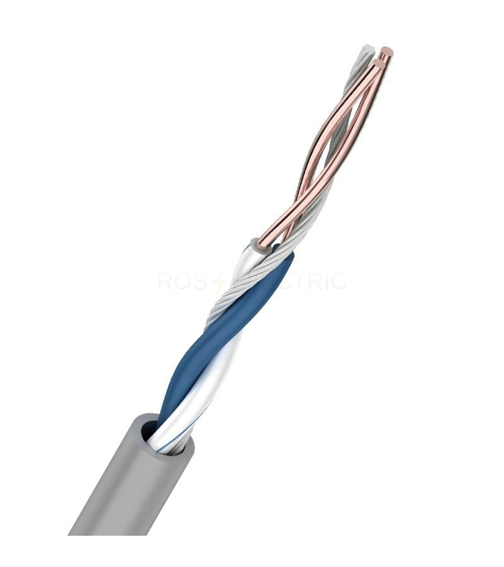 Rexant (01-0002) Кабель витая пара U/UTP, CAT 5e, PVC, 1PR, 24AWG, INDOOR, SOLID, серый, 305м