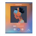 Тетрадь 48л, А5, клетка, Alingar, "Listen to music ", скрепка,мелованный картон (стандарт), выб УФ лак, блок офсет, 5 дизайнов в пленке т/у