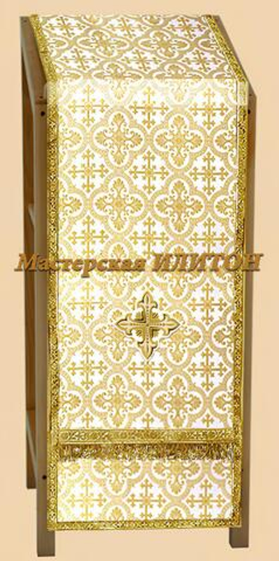 Аналойник белый с золотом из шелка