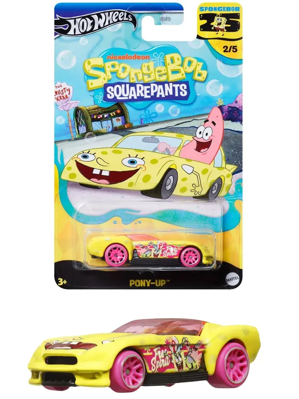 Машинка Хот Вилс Spongebob Pony-Up GDG83 HRV53