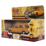 Модель ин. мет. "Ваз-2107" 12см. двери, багаж, желтый, коробка 2107-12-YE (Технопарк)