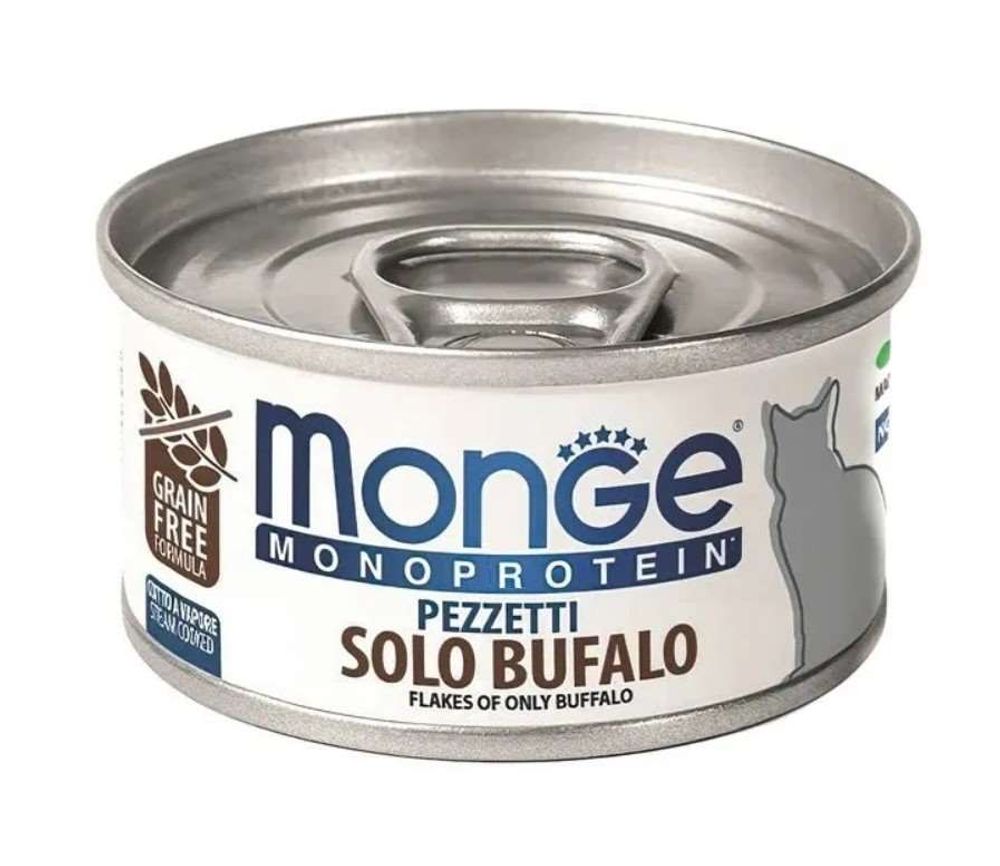Monge Cat 80г Monoprotein хлопья для кошек из мяса Буйвола