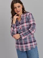 Блузка БЛ-22/клеткасерая-краснобелая