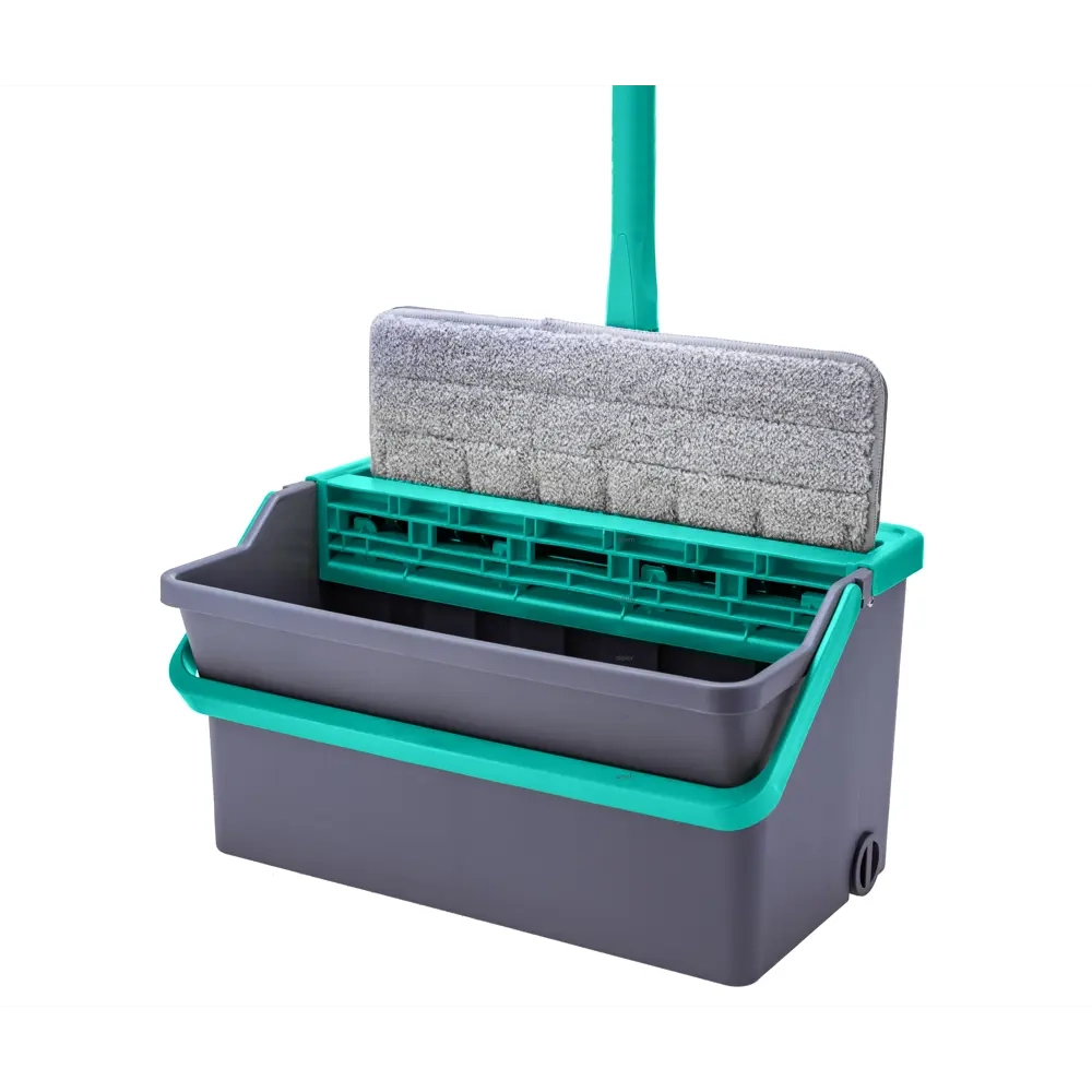 Швабра с отжимом и ведром Hitt Perfect, ведро для мытья полов 4 л, насадка на швабру микрофибра