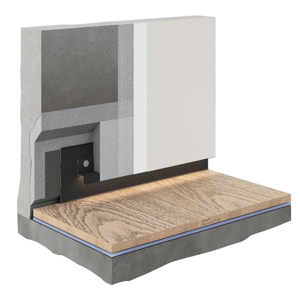 Теневой профиль универсальный регулируемый анодированный черный, 2000x65x14,5 мм