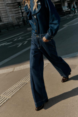 ZARA ДЖИНСЫ Z1975 STRAIGHT С ВЫСОКОЙ ПОСАДКОЙ, ВЫЦВЕТШИЙ СИНИЙ