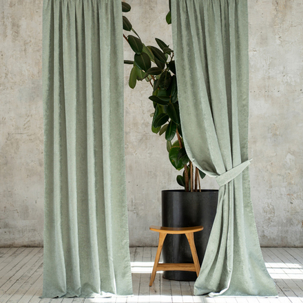 Готовые шторы и покрывало ДЕККО (арт. BL10-401-05) - зеленые