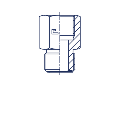 Адаптер AS D06 ORFS 9/16 - BSP 1/2
