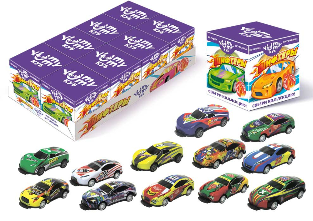 Монпансье в кубе с игруш. "ШИФТЕРЫ" 10гр*8шт*8бл