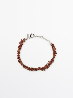 Massimo Dutti Браслет с камнями, гранатовый