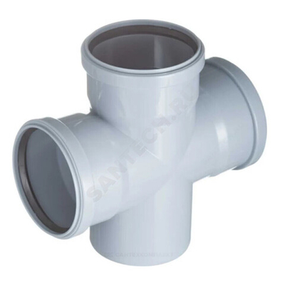 Крестовина PP-H 1-плоскостная серый BASE Дн 50х50х50х87,5гр б/нап в/к VALFEX 27205050